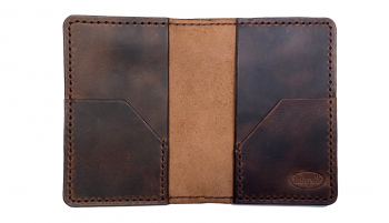 Обложка для паспорта (карман + карман), коричневый 