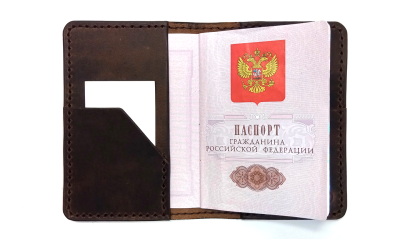 духи Обложка для паспорта (карман + карман), коричневый 