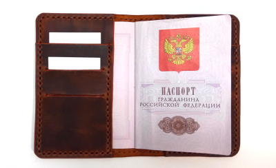 духи Обложка для паспорта (картхолдер + картхолдер), красно-коричневый
