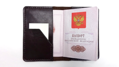 духи Обложка для паспорта (карман + карман), темно-коричневый