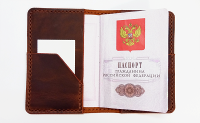 духи Обложка для паспорта (карман + карман), красно-коричневый